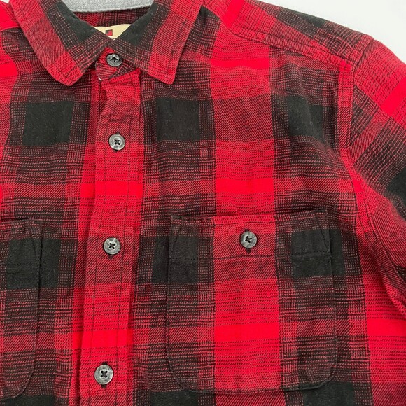 Woolrich Button Down Red Black Buffalo Plaid Augusta Flannel Shirt Cotton Sz S - Picture 3 of 11